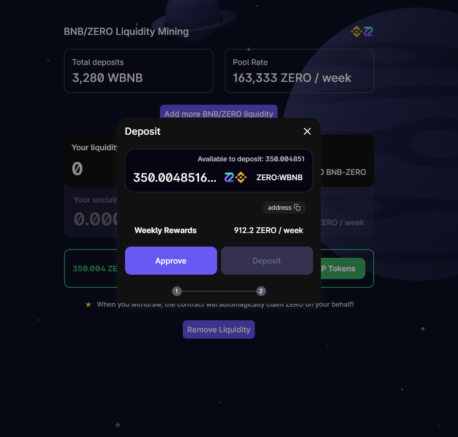 Add Staking BNB-ZERO 10