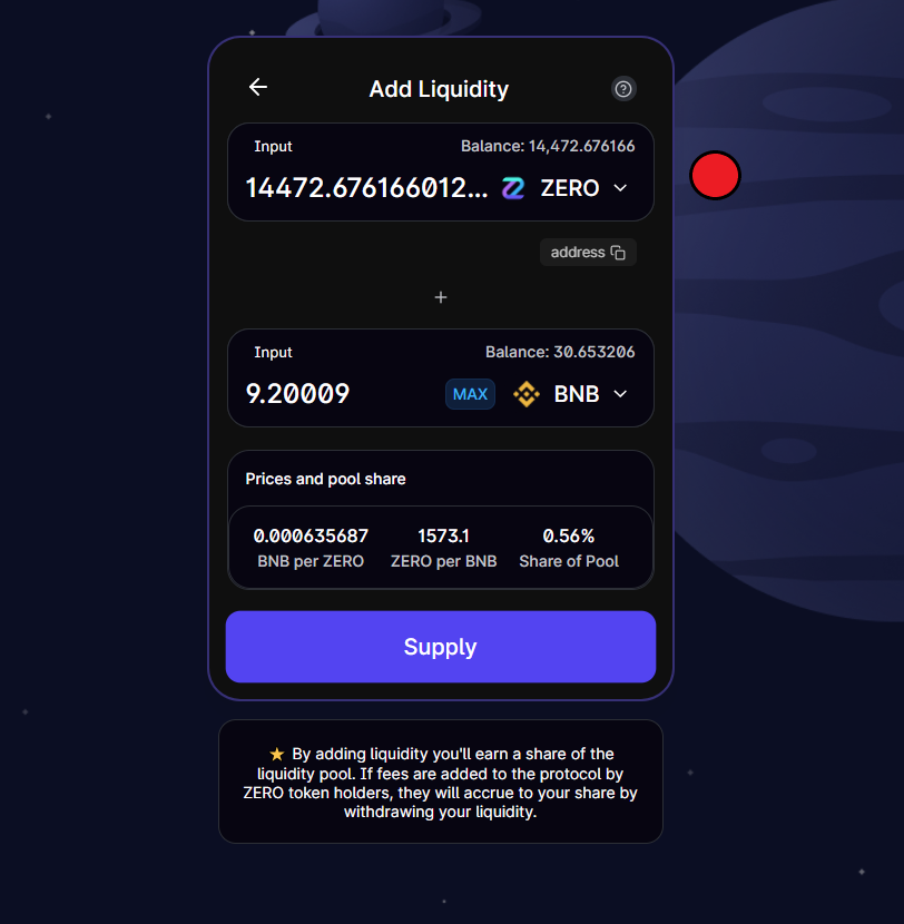 Add Staking BNB-ZERO 3