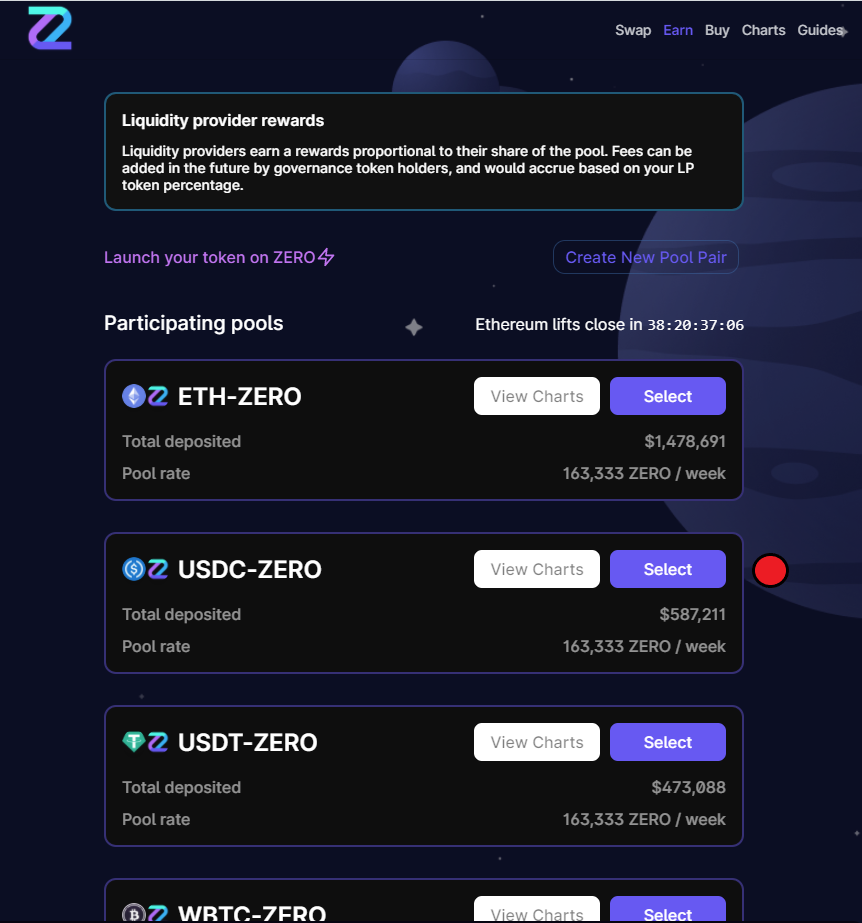 Add Staking USDC-ZERO 1