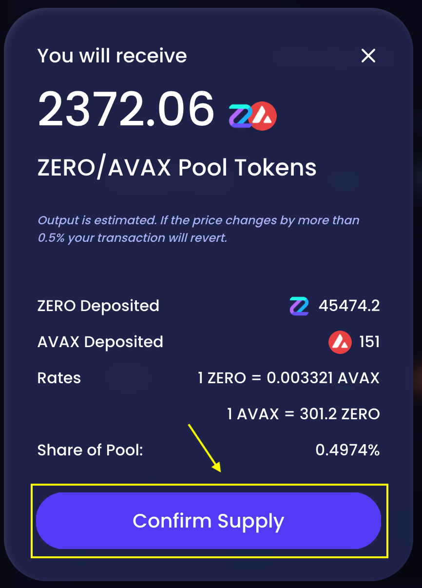 Select liquidity pool