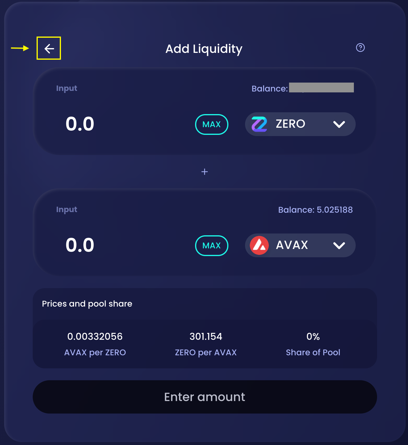 Select liquidity pool