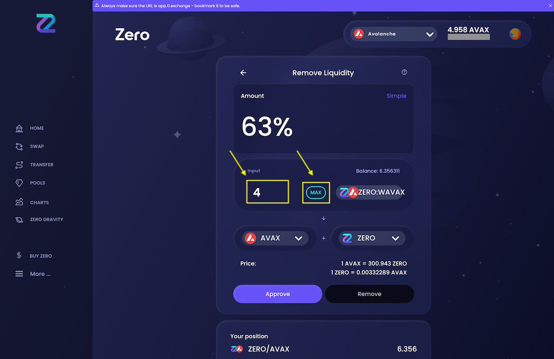 Select liquidity pool