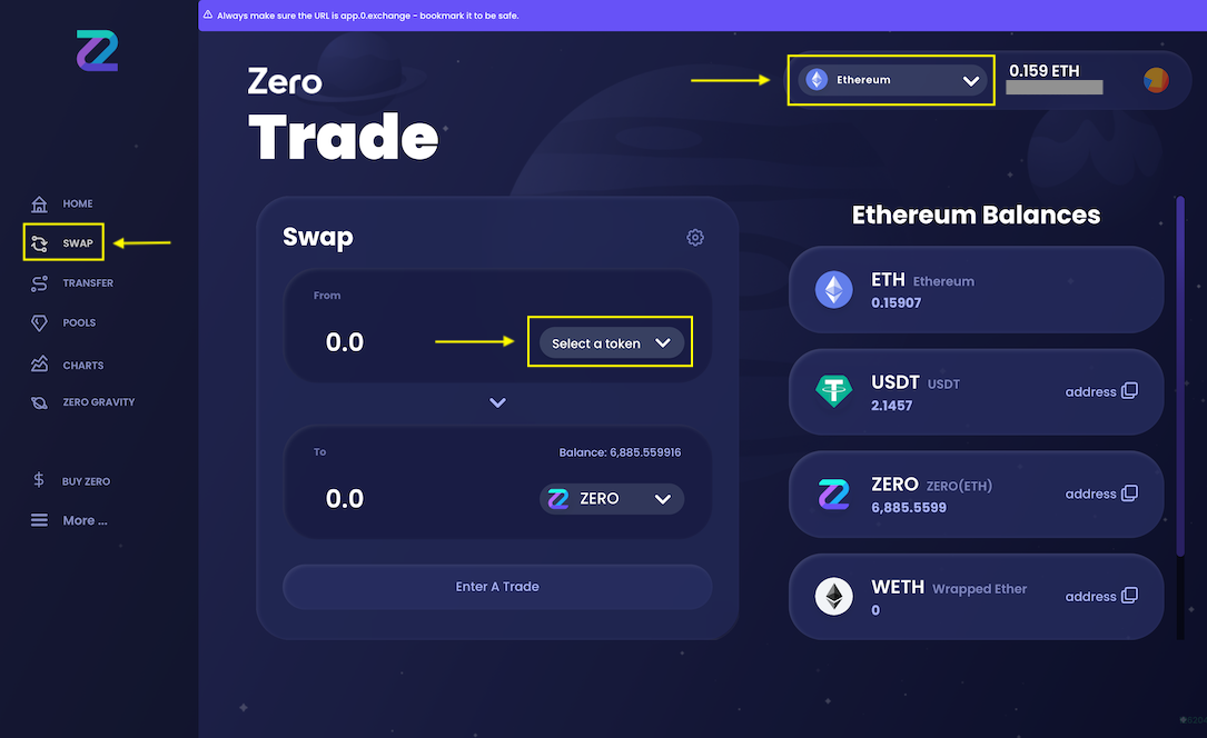 Select liquidity pool