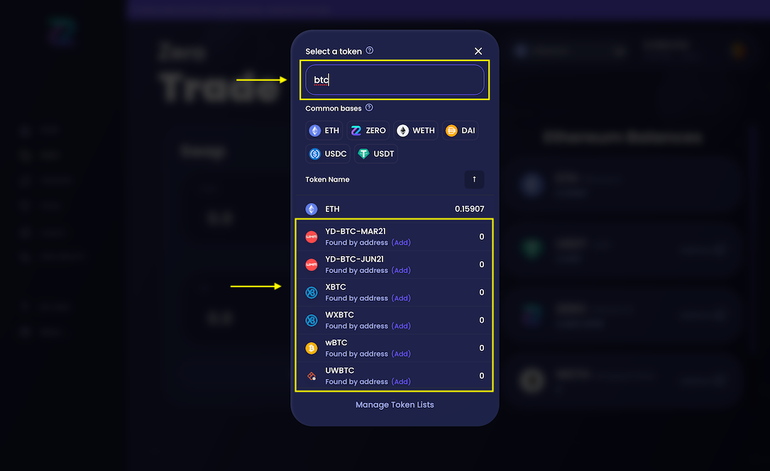 Select liquidity pool